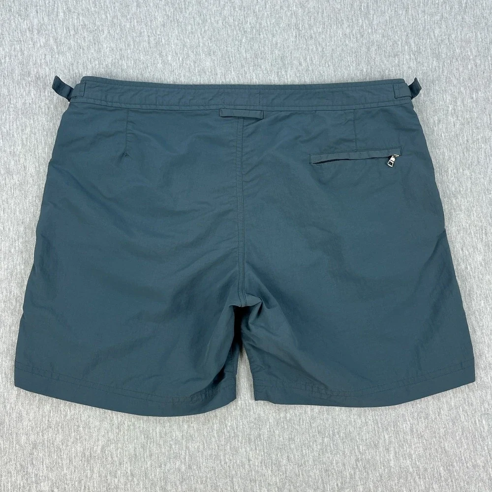 Monocle x Orelbar Brown Shorts Mens 36 Blue-Gray 100% Nylon Adjustable Waist